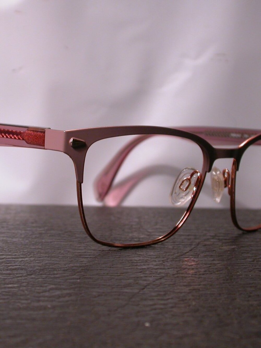 Rag & Bone Clear Dusty Rose Pink and Gold Eyeglasses Frames